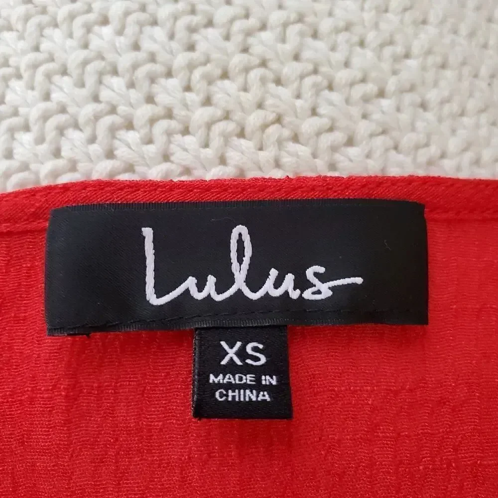 Lulus 'Go For It' Long Sleeve Midi Dress size XS in Red